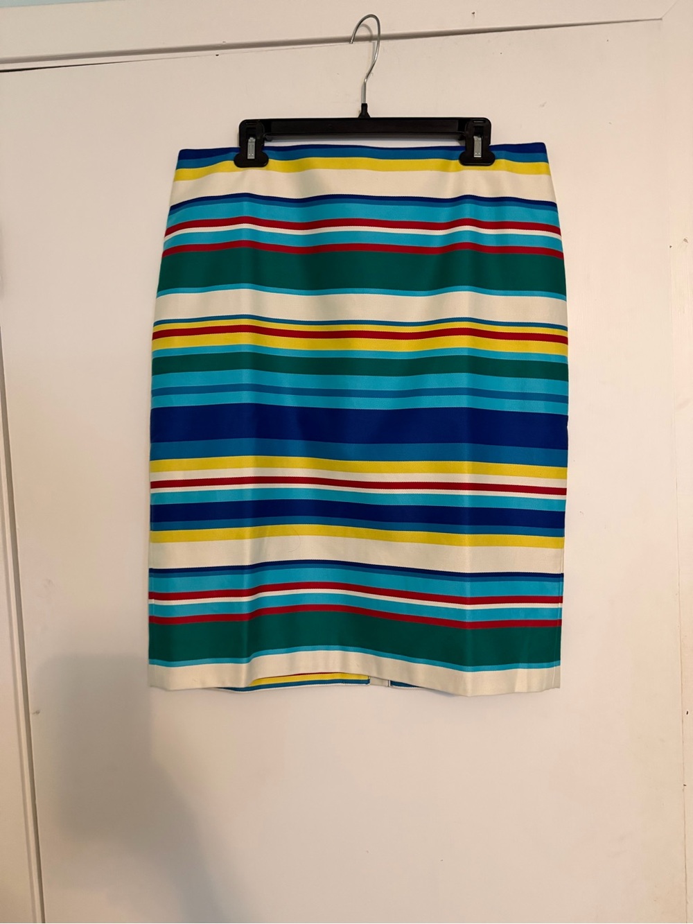 Talbots Striped Multi-Color Pencil Skirt - Blue/Teal/Yellow